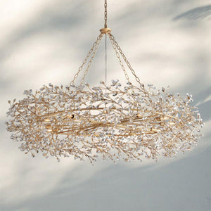 Fiore Crown Crystal Branch Chandelier 39" 48" 60“-Gold-60"-