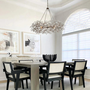 Fiore Crown Crystal Branch Chandelier 39" 48" 60“-Bronze-48"-Arialamps