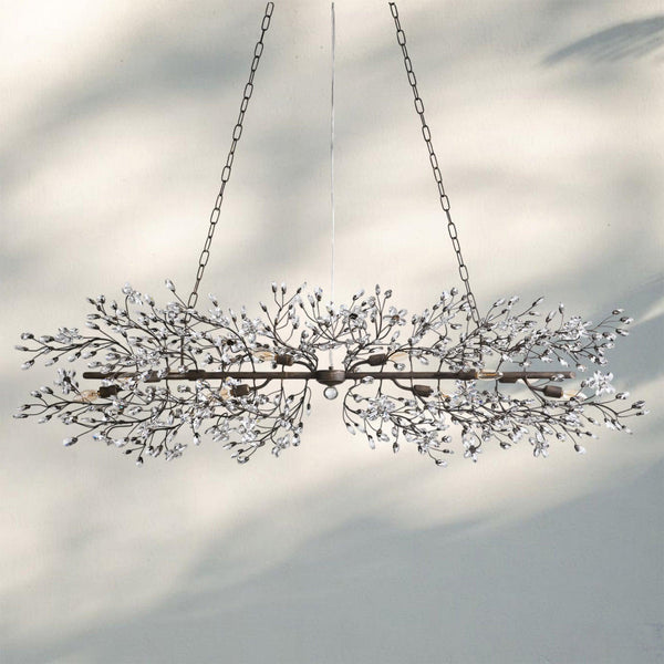 Fiore Linear Chandelier 43" 51" 68"W-Bronze-43"-
