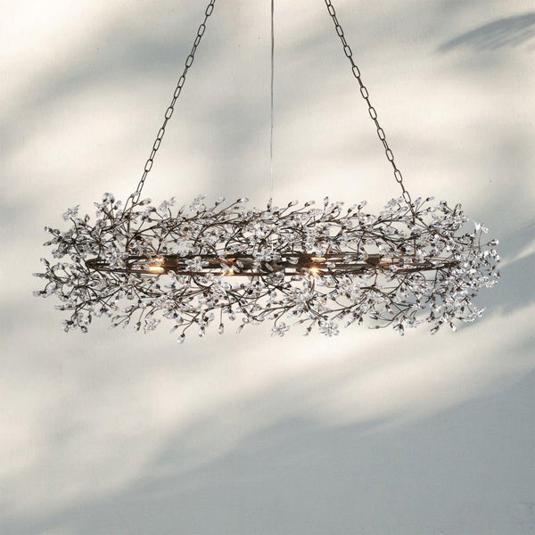 Fiore Oval Chandelier 62'' 74''-74"-Bronze-