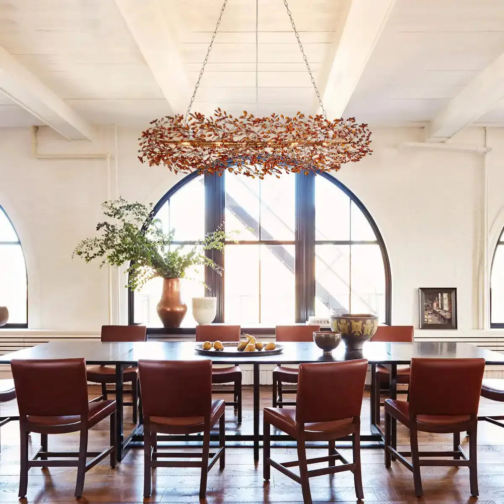 Fiore Oval Chandelier 62'' 74''-62"-Brass/Amber-Arialamps