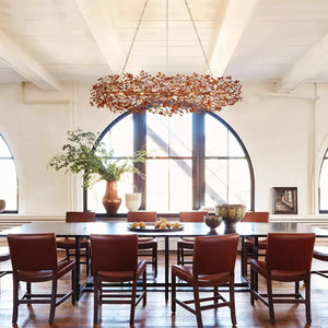 Fiore Oval Chandelier 62'' 74''-74"-Brass/Amber-Arialamps
