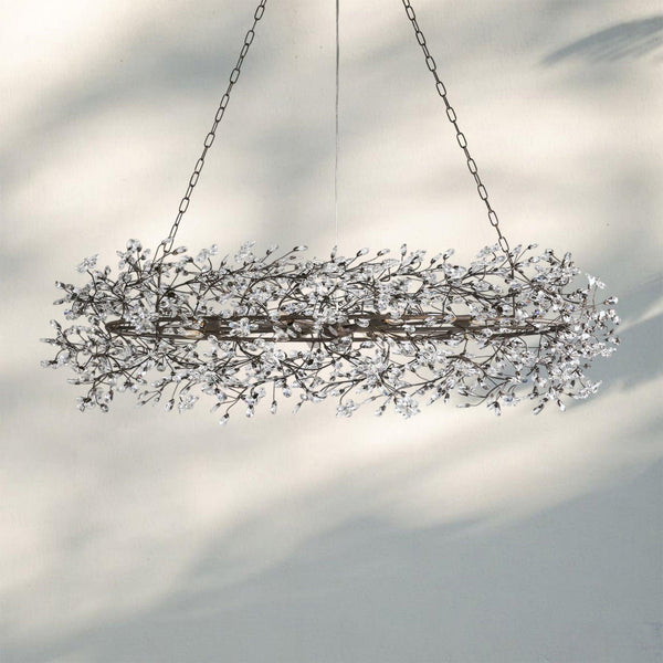 Fiore Oval Chandelier 62'' 74''-62"-Bronze-