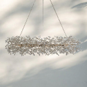 Fiore Oval Chandelier 62'' 74''-74"-Silver-