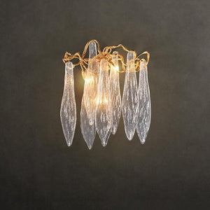 Flake Long Crystal Branch Brass Wall Sconce-W20" X D9" X H26"-Arialamps