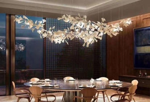 Fleur-de-lis Ceramic Branch Chandelier-Chandeliers-Arialamps