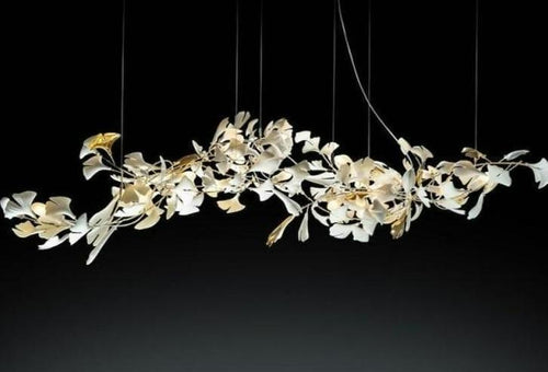 Fleur-de-lis Ceramic Branch Chandelier-Chandeliers-Length 150 cm ( 60 in ) x Width 85 cm ( 33.5 in ) x Height 100 cm ( 39.4 in )-Arialamps