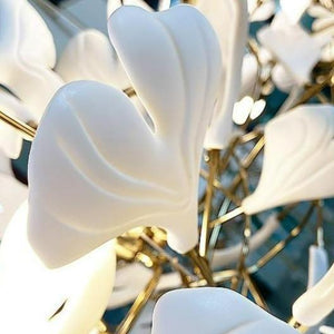 Fleur-de-lis Ceramic Branch Chandelier-Chandeliers-Arialamps