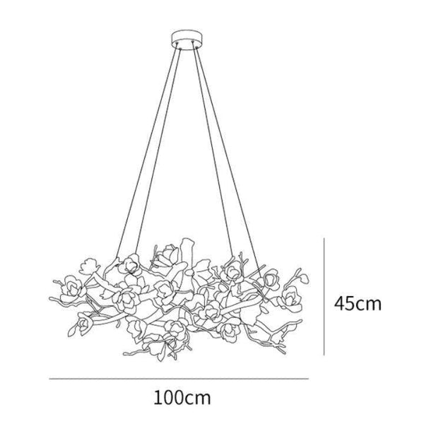 Flower Bloom Branch Brass Chandelier-chandeliers for dining room,chandeliers for stairways,chandeliers for foyer,chandeliers for bedrooms,chandeliers for kitchen,chandeliers for living room-Arialamps