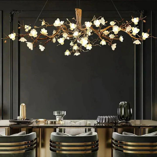Flower Bloom Branch Brass Chandelier - Arialamps