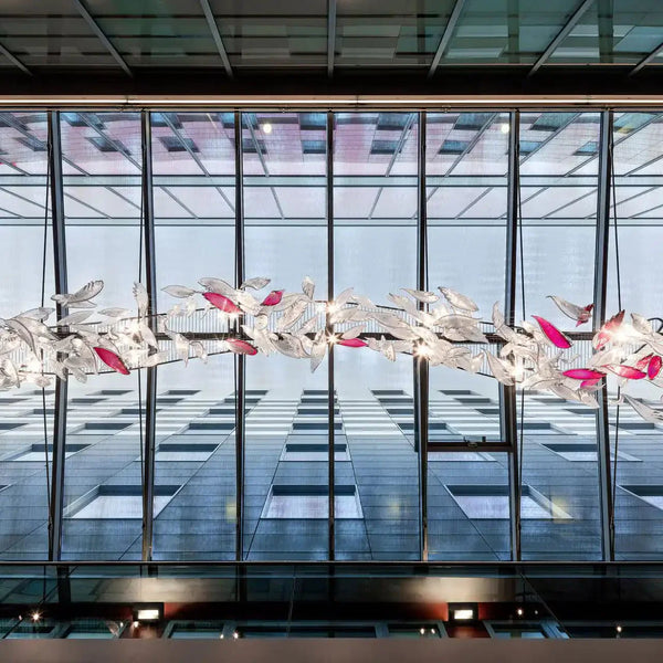 Flying Glass Feather Chandelier - Arialamps