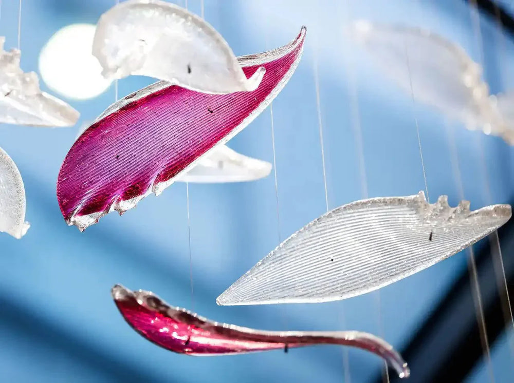 Flying Glass Feather Chandelier - Arialamps
