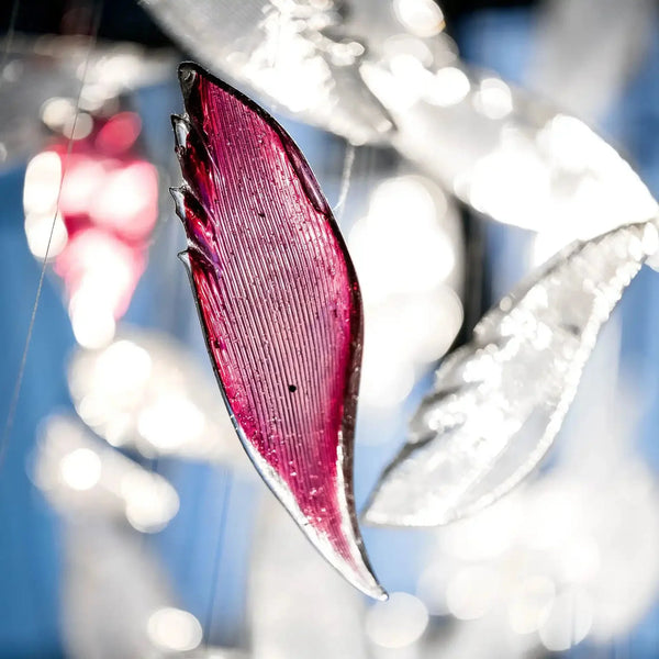 Flying Glass Feather Chandelier - Arialamps