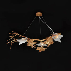 Folio Branch Brass Chandelier-chandeliers for dining room,chandeliers for stairways,chandeliers for foyer,chandeliers for bedrooms,chandeliers for kitchen,chandeliers for living room-Arialamps