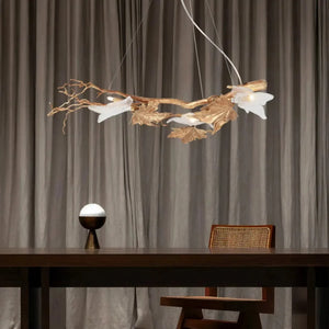 Folio Branch Brass Chandelier-chandeliers for dining room,chandeliers for stairways,chandeliers for foyer,chandeliers for bedrooms,chandeliers for kitchen,chandeliers for living room-Arialamps