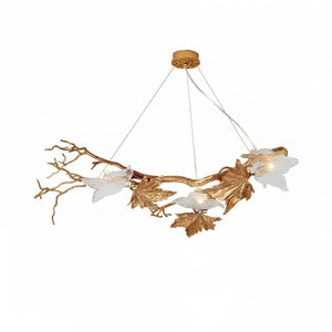 Folio Branch Brass Chandelier-chandeliers for dining room,chandeliers for stairways,chandeliers for foyer,chandeliers for bedrooms,chandeliers for kitchen,chandeliers for living room-Arialamps