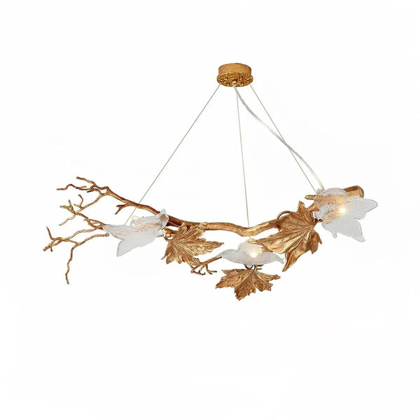 Folio Branch Brass Chandelier-chandeliers for dining room,chandeliers for stairways,chandeliers for foyer,chandeliers for bedrooms,chandeliers for kitchen,chandeliers for living room-Arialamps