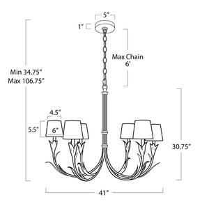 Fontara Dark Blue Reed Chandelier - Arialamps