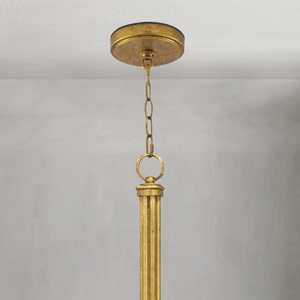 Fontara Dark Blue Reed Chandelier(Antique Gold Leaf) - Arialamps