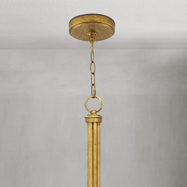 Fontara Dark Blue Reed Chandelier(Antique Gold Leaf) - Arialamps