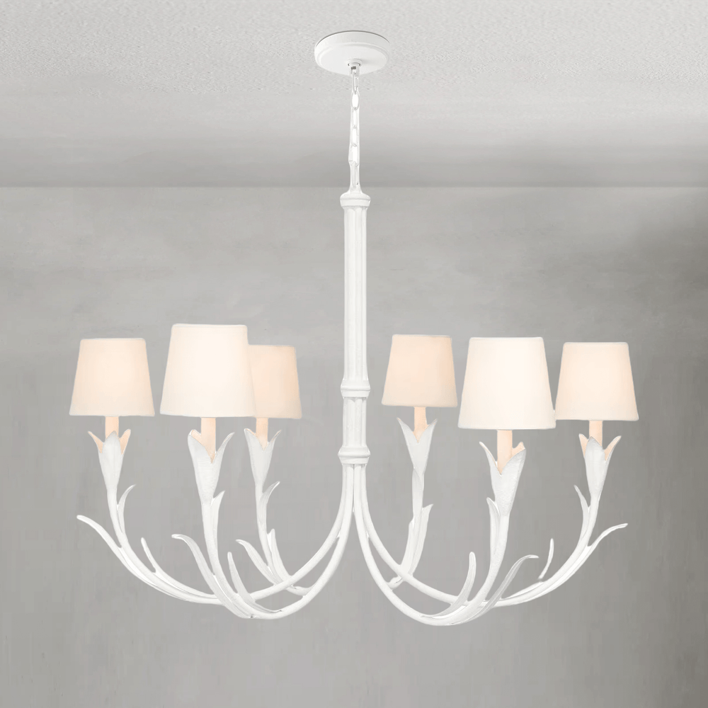Fontara White Reed Chandelier - Arialamps