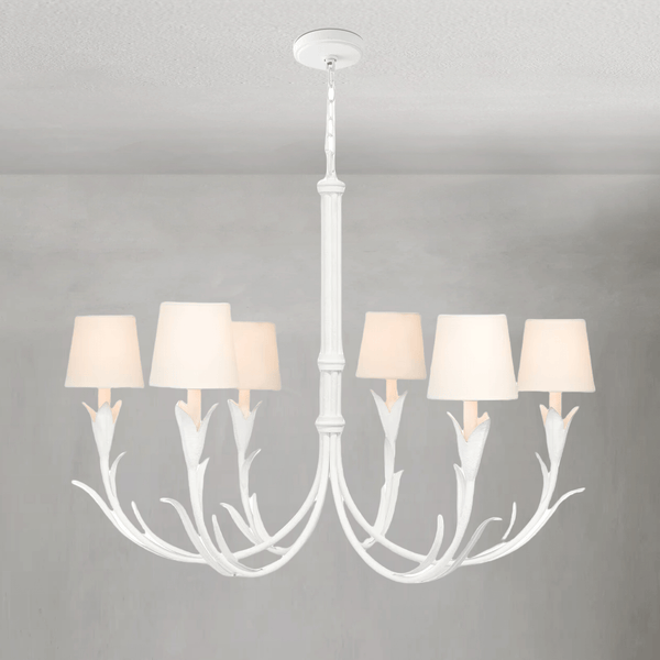Fontara White Reed Chandelier - Arialamps