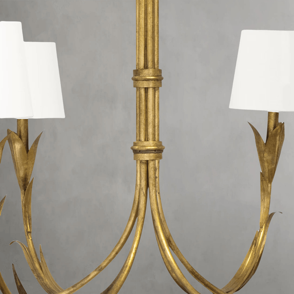 Fontara White Reed Chandelier(Antique Gold Leaf ) - Arialamps