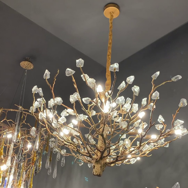 Gemstone Branch Chandelier with Artistic Design for Bedroom or Living Room-Chandeliers-Arialamps