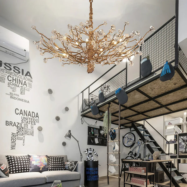 Gemstone Branch Chandelier with Artistic Design for Bedroom or Living Room-Chandeliers-Arialamps