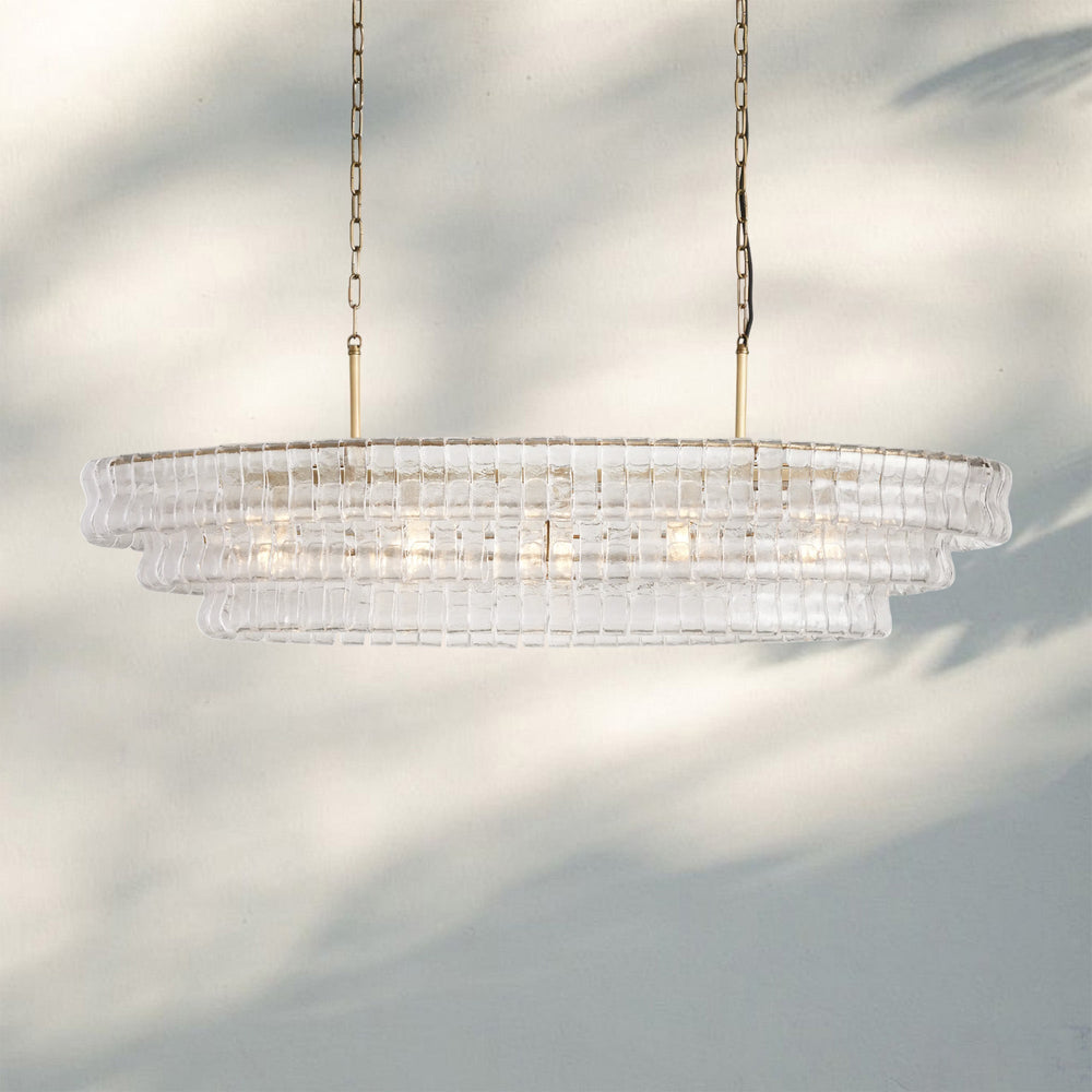 Ghiacio Glass Oval Chandelier 54''65''-