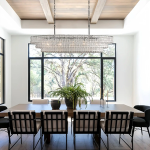 Ghiaccio Glass Oval Chandelier 54''65''-Arialamps