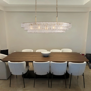 Ghiaccio Glass Oval Chandelier 54''65''-Arialamps