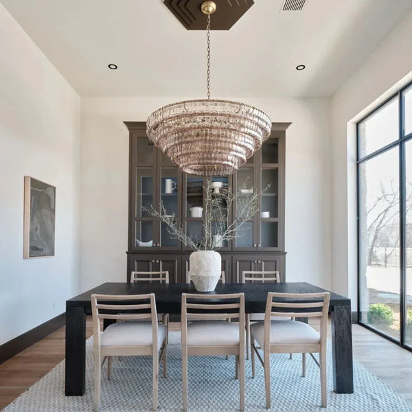 Ghiacio Glass Round Chandelier 24" 36" 48" 60"-