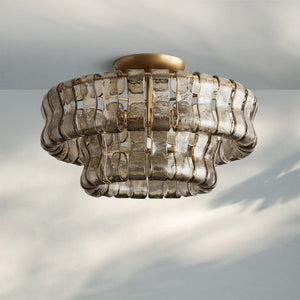 Ghiacio Modern Glass Flushmount-
