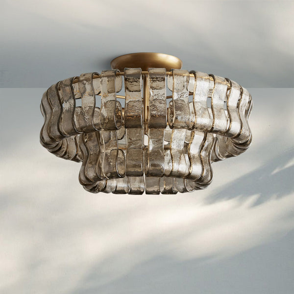 Ghiacio Modern Glass Flushmount-