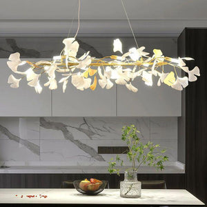 Ginkgo Luxury Chandelier Style E-chandeliers for dining room,chandeliers for stairways,chandeliers for foyer,chandeliers for bedrooms,chandeliers for kitchen,chandeliers for living room-8 Lights: L 59''(150cm) x W 11.8''(30cm)-Gold+White-Arialamps
