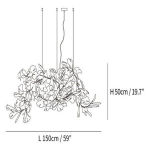 Ginkgo Luxury Chandelier Style G-chandeliers for dining room,chandeliers for stairways,chandeliers for foyer,chandeliers for bedrooms,chandeliers for kitchen,chandeliers for living room-10 Lights: L 59''(150cm) x H 19.7''(50cm)-Arialamps