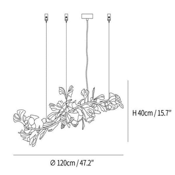 Ginkgo Luxury Chandelier Style I-chandeliers for dining room,chandeliers for stairways,chandeliers for foyer,chandeliers for bedrooms,chandeliers for kitchen,chandeliers for living room-10 Lights: L 47.2''(120cm) x H 15.7''(40cm)-Arialamps