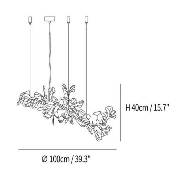 Ginkgo Luxury Chandelier Style I-chandeliers for dining room,chandeliers for stairways,chandeliers for foyer,chandeliers for bedrooms,chandeliers for kitchen,chandeliers for living room-10 Lights: L 39.3''(100cm) x H 15.7''(40cm)-Arialamps