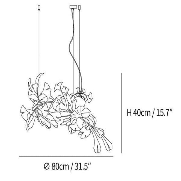 Ginkgo Luxury Chandelier Style I-chandeliers for dining room,chandeliers for stairways,chandeliers for foyer,chandeliers for bedrooms,chandeliers for kitchen,chandeliers for living room-8 Lights: L 31.5''(80cm) x H 15.7'''(40cm)-Arialamps