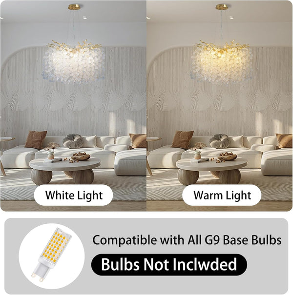 YUYI Gold Modern Tree Branch Crystal Chandelier 23.6" Round
