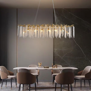 YUYI Gold Tree Branch Crystal Chandelier 47.2" Rectangular