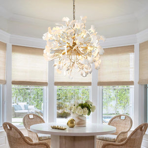 Gold Tree Branches 31" Sputnik Ginkgo Leaf Ceiling Chandelier
