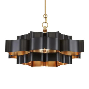 Grand Lotus Large Black Chandelier - Arialamps