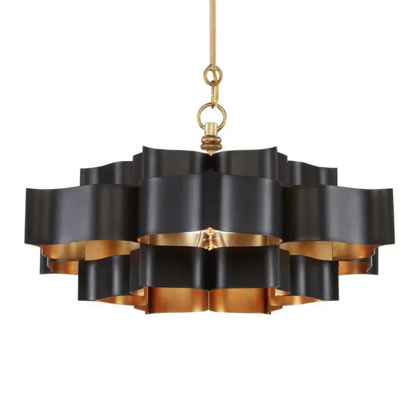 Grand Lotus Large Black Chandelier - Arialamps