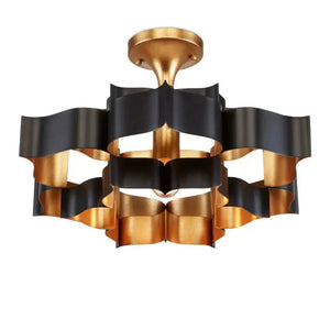 Grand Lotus Large Black Chandelier - Arialamps