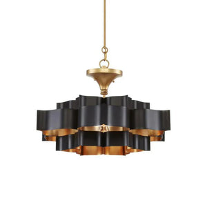 Grand Lotus Large Black Chandelier - Arialamps