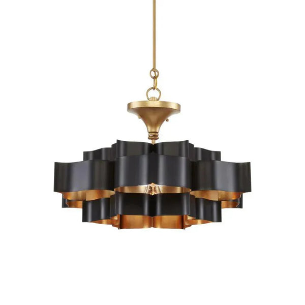Grand Lotus Large Black Chandelier - Arialamps
