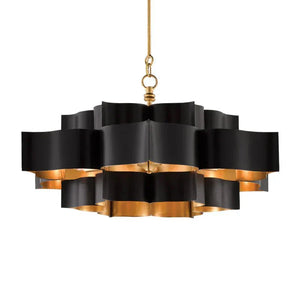 Grand Lotus Large Black Chandelier - Arialamps