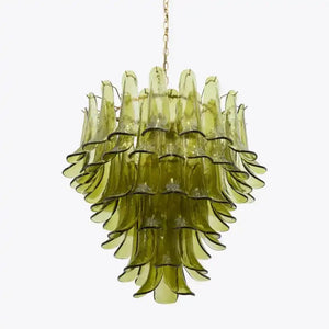Green Petalo Murano Chandelier - Arialamps